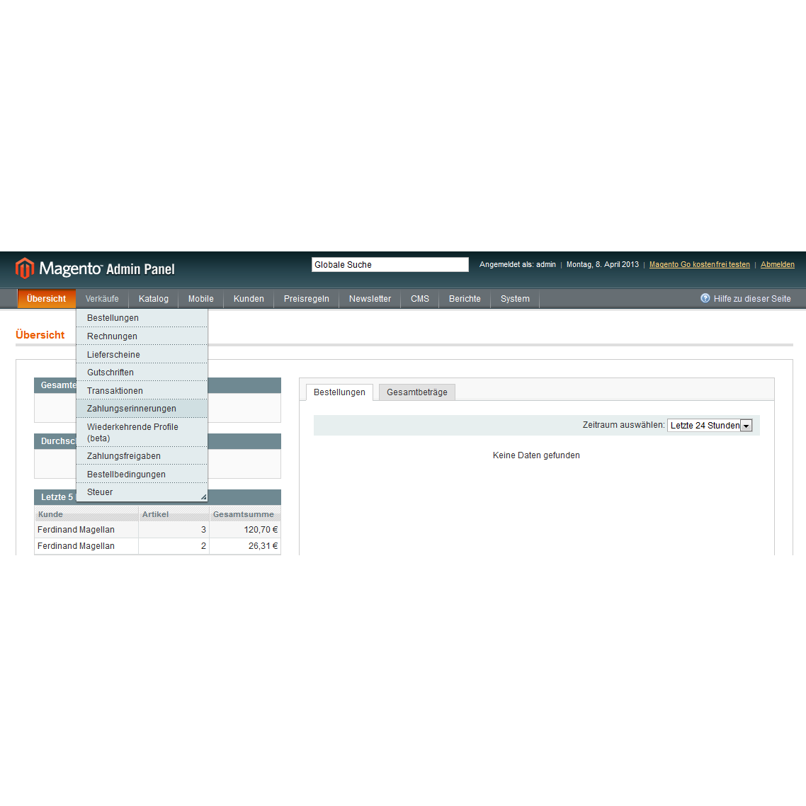Zahlungserinnerung Mahnung Für Magento